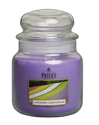 Price's - Lavender & Lemongrass Medium Jar Candle - Sweet, Delicious, Quality Fragrance - Long Lasting Scent - Up to 90 Hour Burn Time