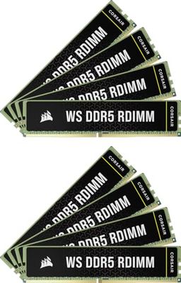 CORSAIR WS DDR5 ECC RDIMM 256GB (8x32GB) 5600MHz CL40 Intel XMP 3.0 Workstation Memory - Black (CMA256GX5M8B5600C40)