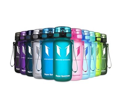 Super Sparrow Borraccia Sportiva & Bottiglia Bambini Senza Perdite - 350ml Borraccia Scuola - Senza BPA