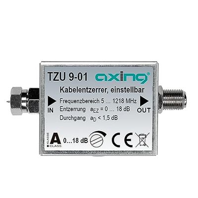 Axing TZU 9-01 kabelspridare 5-1218 MHz CATV kabel-TV DVB-C DVB-T justerbar