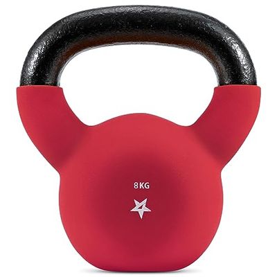 Yes4All WV6P Neopreen Coated Kettlebell Gewichten, Krachttraining Kettlebells - 8KG Rood
