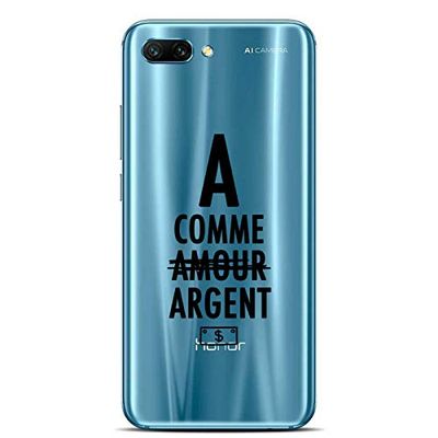 ZOKKO obudowa Huawei Honor 10 A jak srebrna - Miękka przezroczysta czarny atrament