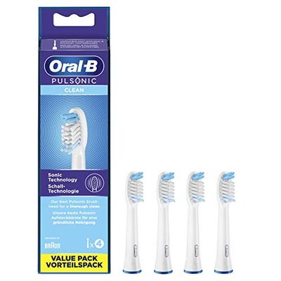 Oral-B Pulsonic Clean - Testine di ricambio per spazzolino da denti acustico, confezione da 4