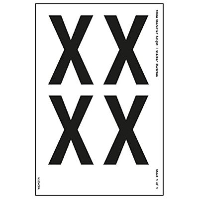 V Safety One Letter Sheet - x - 54 mm Character Height - 300 x 200 mm - Self Adhesive Vinyl