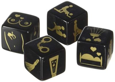 Orion Dés Noir/Or Set de 4 Jeux Erotiques