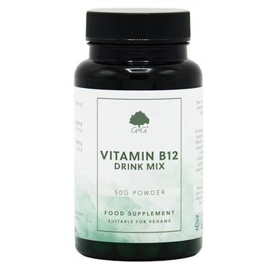 Vitamin B12 Drink Powder - 50 Servings - Highly Absorbable Sublingual - 50g Vegan Powder - G&G Vitamins