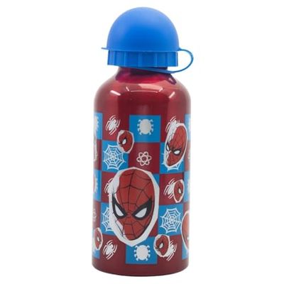 ALMACENESADAN Aluminium Bottle Children's Licenses with Fun Decorations; Capacity 400ml; BPA Free, Licensed (Spiderman)