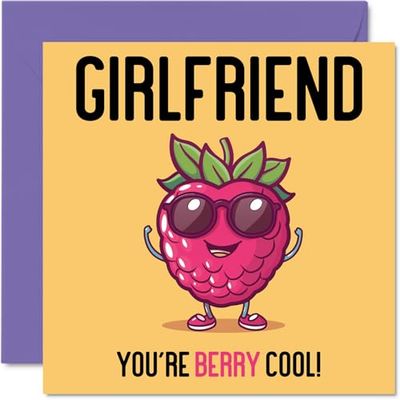 Verjaardagskaarten voor vriendin - Berry Cool - Grappige gelukkige verjaardagskaart voor vriendin van vriend, partnerverjaardagscadeaus, 145 mm x 145 mm grap-wenskaarten voor vrouwen haar
