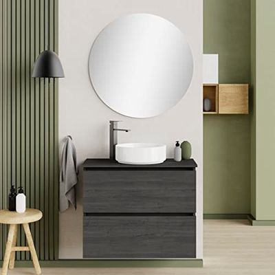 Baikal Mueble de Baño Deva. Mueble Suspendido en Pared Incluye Lavabo cerámico. Disponible en Fondo 39cm y 46cm. Mueble MONTADO.