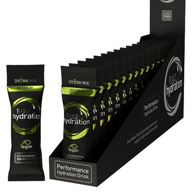 Torq Hydration - Watermelon - Rapid Rehydration Electrolytes Powder Hypotonic Profile Running, Cycling, Sports Hydration Drink - Single Serve - Box of 15