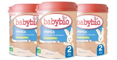 Babybio - Lait Infantile - Primea 2ème Âge - 800g - dès 6 Mois - BIO - Fabriqué en France - Sans Huile de Palme - Lot de 3