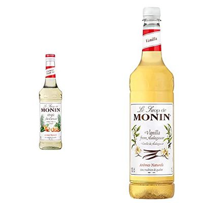 MONIN Orange Triple Sec Curacao Syrup 700 ml & Premium Vanilla Syrup 1L