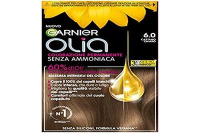 Garnier Olia Ammoniakfri hårfärg, täcker 100% vitt, ljusbrunt