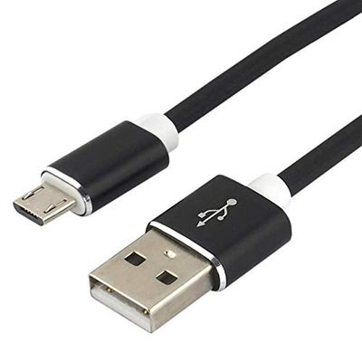 everActive Cavo Micro USB in Silicone, Ricarica Veloce Fino a 2,4 A, Lunghezza 100 cm, Colore: Nero