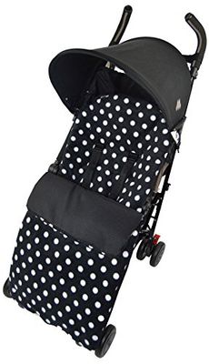 Fleece ryggsäck/COSY TOES kompatibel med Bugaboo Bee Cameleon Donkey Buffalo polka prickig svart