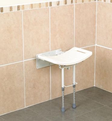 Homecraft väggmonterad duschstol i stål, hopfällbar duschstol med gummifötter, badpall för bad, äldre, funktionshindrade och begränsad rörlighet, duschstol med handtag, 159,7 kg viktkapacitet