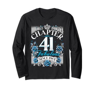 Womens Chapter 41 Fabulous Since 1984 41st Birthday Design Maglia a Manica