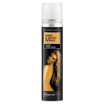 SMIFFYS Spray per il corpo e per i capelli, oro glitterato Glitter, barattolo UV, 75ml