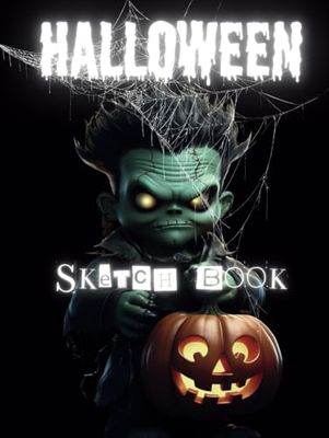 Sketchbook for Kids Halloween for drawing, doodling and experiment calligraphy 8,25 x 11 inches