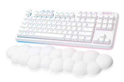 Logitech G715 Teclado Para Gaming Inalámbrico con Iluminación LIGHTSYNC RGB, LIGHTSPEED, Interruptores Linear (GX Rojo) y Reposamanos Para Teclado, Compatible con PC y Mac, Blanco