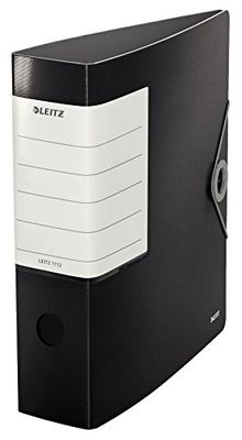 Leitz Lever Arch File, Black, A4, 82mm Width, Elastic Fastening, Light polyfoam, 11120095