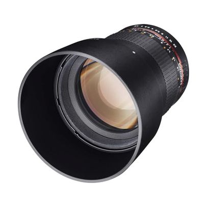 Samyang F111203102 - Alvo fotográfico DSLR para Nikon F Ae (distância focal fixa 85 mm, abertura f/1,4-22 AS IF UMC, diâmetro do filtro: 72 mm), preto
