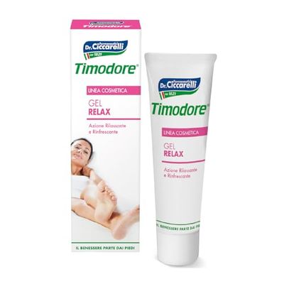 Timodore, Gel Relax, Gel ad Azione Rilassante e Rinfrescante, Alleato Ideale per Piedi Gambe e Caviglie Stanche, Allevia Affaticamento, 100% Made in Italy, Dermatologicamente Testato, 50 ml