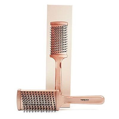Termix Professional Gold Rose Large Thermal Flat Brush for Detangling and Smoothing, Ceramic Technology for Quick Drying, Intense Shine and Ergonomic Design, Limited Edition