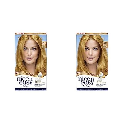 Clairol Nice'n Easy Crème, Natural Looking Oil Infused Permanent Hair Dye, 8GN Medium Golden Neutral Blonde (Pack of 2)