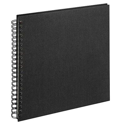 walther Design Photo Album Black 30 x 30 cm Spiral Album Linen, Cloth SA-510-B