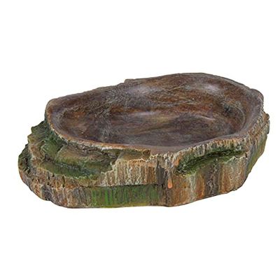Trixie Rettile Foresta pluviale Decorazione Acqua e Cibo Ciotola 10x2,5x7,5 cm, Confezione da 2
