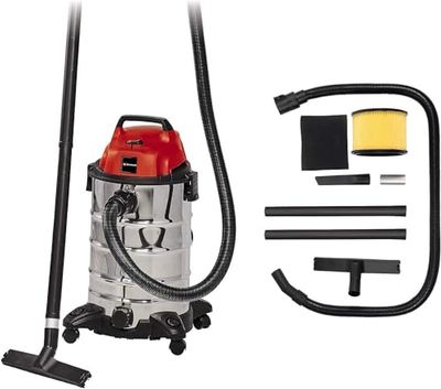 Einhell Aspirador a seco e húmido TC-VC 1930 S (1500 W, mangueira de 250 cm, Ø 36 mm, incl. Extensão de 3 peças, acessório combinado para tapetes/pisos lisos e para fendas) vermelho