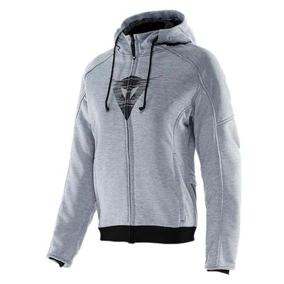Dainese - Daemon-X Safety Hoodie Full Zip Wmn, Sweatshirt with Zip and Hood, Plush Inner Lining, Women, Grey-Melange, 42