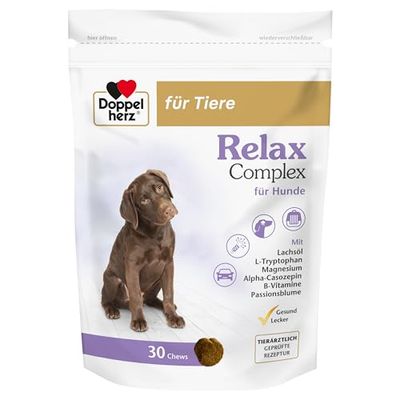 Doppelherz Relax Complex para Perros - con Alfa-cazozepina, L-triptófano y pasiflora - Apoyo para el Bienestar Mental - 30 Chews