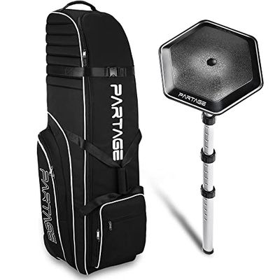 Partage golf resväska med stödssystem, golf resväska för flygbolag, 900D slitstark Oxford – svart
