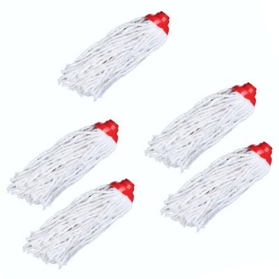 Emerson Mop Universal String Mop bianco B3 Maxi – 5 pezzi mocio per pavimenti, assorbe efficacemente l'acqua, non lascia striature, facile da pulire