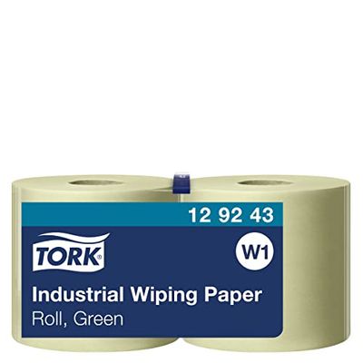 Tork 129243 Carta per asciugatura industriale Advanced, compatibile con il sistema W1 (da terra o da parete), 2 veli, 1 conf. x 2 rotoli (2 x 510 m), colore verde