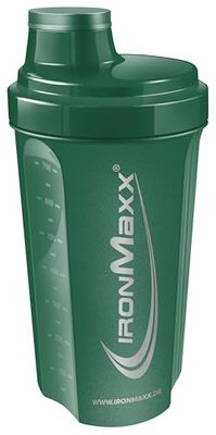 IronMaxx Shaker do białek, zielono-srebrny, "Merry Pump-Mas" 700 ml, shaker proteinowy z zamknięciem obrotowym, sitkiem i skalą pomiarową, zabezpieczony przed wyciekiem, nadaje się do mycia w
