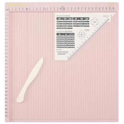 Vaessen Creative Score Easy Base para Marcar en CM con Plegadera de Hueso y Guía para Hacer Tarjetas y Manualidades con Papel, Rosa, 30,5 x 30,5 cm