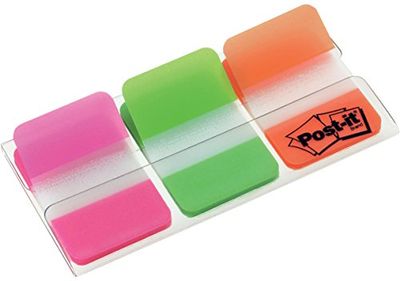 Post-It Index Strong Plaktabs, standaard, 25,4 mm x 38,1 mm, 66 plakstrips/dispenser, 1 dispenser/verpakking