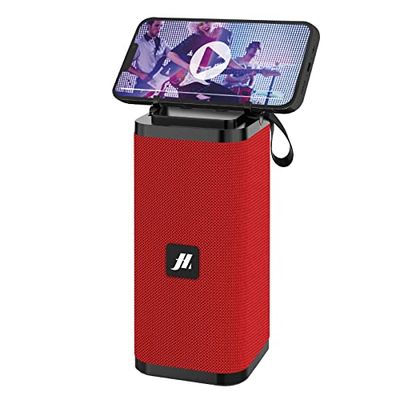 Music Hero speaker wireless BAND 6W, cassa portatile con porte per micro sd, chiavetta USB e cavo AUX, stand per telefono, cavo di ricarica incluso, rosso
