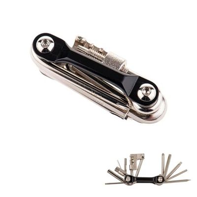 Avilia 11-in-1 multifunctioneel fietsgereedschap, tasformaat, reparatieset voor fiets, 7 x 4 x 2 cm, zilver