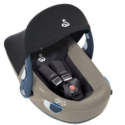 Sac à dos porte-bébé Swandoo. Modèle Babyschale Albert i-Size 1.2 ab Geburt - 18 Monate (40 cm - 85 cm, bis 13 kg) avec Neugeboreneinlage, Sonnenverdeck & verstellbare Kopfstütze - Alfala