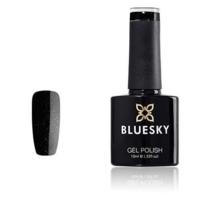 Bluesky Smalto Per Unghie Gel, Xk45, Nero, Luccichio, Buio (Per Lampade Uv E Led) - 10 Ml