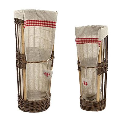 Vacchetti 9200130000 Cesta, Vimini, Rosso, Piccolo, 2 unità