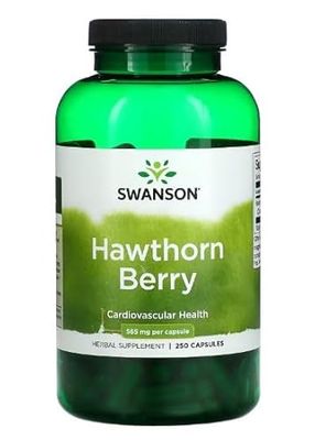 Swanson Baya de Espino 565mg - Suplemento Natural de Alta Potencia para Salud Cardiovascular y Mejora de la Circulación Sanguínea - 250 Cápsulas