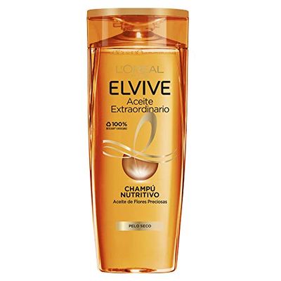 L'Oreal Paris Elvive Extraordinary Oil Shampoo nutriente per capelli secchi, 370 ml, mirtillo rosso, floreale