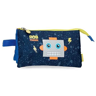 Enso Rob Friend pennenetui, drievoudig, blauw, 22 x 12 x 5 cm, polyester