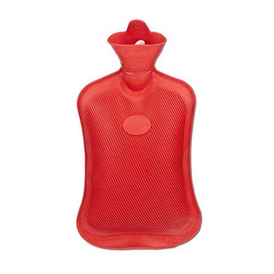 Relaxdays, czerwony termofor bez poszewki, trwały, bezpieczny termofor na łóżko, 2 l, bezwonna guma naturalna, 1 sztuka
