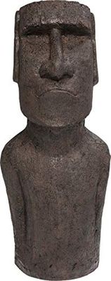 Kare Design Deco Object Easter Island, Brown, Ceramic, Handmade Statue, Gift Idea, Table Decoration, Room Decor, Decorative Home Accessories, 80x34x26 cm